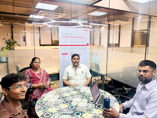 upGrad Indore Office - student and parents with the counselling team after their study abroad session